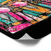 Retro Brushstroke Nutcracker Blowing Bubble Gum Ch Poster (Hoek)