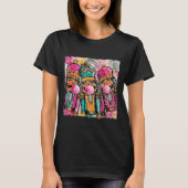 Retro Brushstroke Nutcracker Blowing Bubble Gum Ch T-shirt (Voorkant)