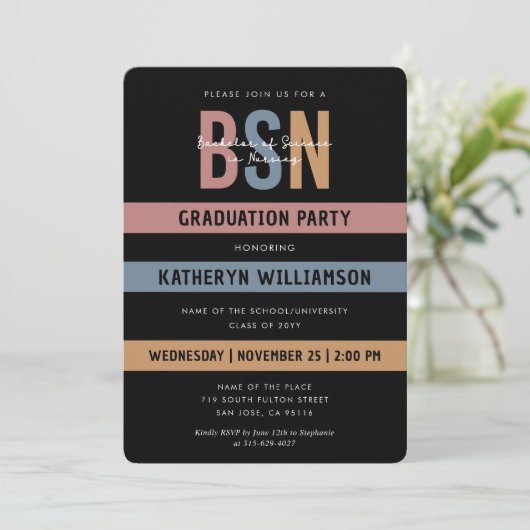 Retro BSN Verpleegschool Afstuderen RN Kaart (Staand voorkant)