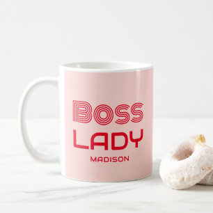 Retro Bss Lady Pink en Red op maat Koffiemok