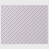 Retro Bubbel Bloemen (Roze en Grijs) Patroon Cadeaupapier (Vlak)