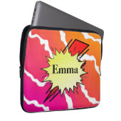 Retro bubbelkleur strip laptop sleeve (Voorkant Rechts)