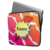 Retro bubbelkleur strip laptop sleeve (Voorkant Links)