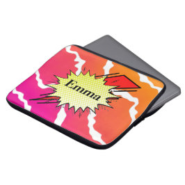 Retro bubbelkleur strip laptop sleeve