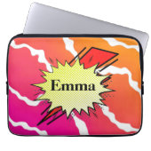 Retro bubbelkleur strip laptop sleeve (Voorkant)