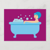 Retro Bubble Bath Girl Briefkaart (Voorkant)
