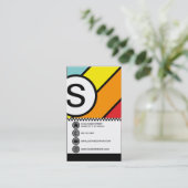 retro bubble checks visitekaartje (Staand voorkant)