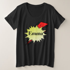  Retro bubble color comic Grote Maat T-shirt