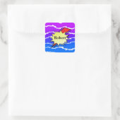Retro bubble color comic vierkante sticker (Tas)
