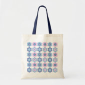 Retro Bubble Flowers (Pink and Blue) Pattern Tote Bag (Voorkant)