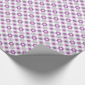Retro Bubble Flowers (Purple and Green) Pattern Cadeaupapier (Hoek)