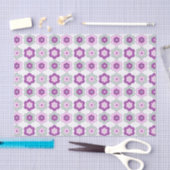 Retro Bubble Flowers (purple and green) Pattern Tissuepapier (Craft)