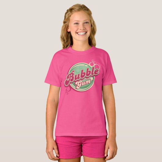 Retro Bubble Gum Design for Birthdays of School T-shirt (Voorkant volledig)