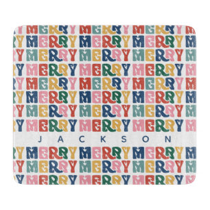 Retro Bubble Letter Aangepaste Kerst Snijplank