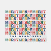 Retro Bubble Letter Aangepaste Kerstmis Deurmat (Voorkant)
