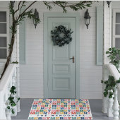 Retro Bubble Letter Aangepaste Kerstmis Deurmat