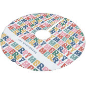 Retro Bubble Letter Aangepaste Kerstmis Kerstboom Rok (Gekanteld)