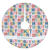Retro Bubble Letter Aangepaste Kerstmis Kerstboom Rok (Voorkant)