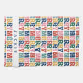 Retro Bubble Letter Aangepaste Kerstmis Theedoek (Horizontaal)