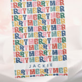 Retro Bubble Letter Aangepaste Kerstmis Theedoek