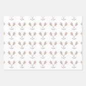 Retro Bubble Letter Rendier Kerstmis Custom Inpakpapier Vel (Voorkant 2)