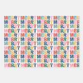 Retro Bubble Letter Rendier Kerstmis Custom Inpakpapier Vel (Voorkant)