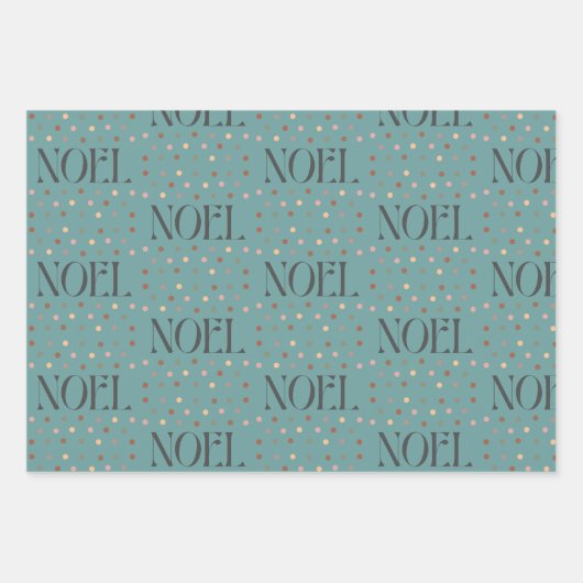 Retro Bubble Letter Rendier Kerstmis Custom Inpakpapier Vel (Voorkant 3)