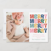 Retro Bubble Letters Vrolijk Feestdagenkaart (Voorkant)