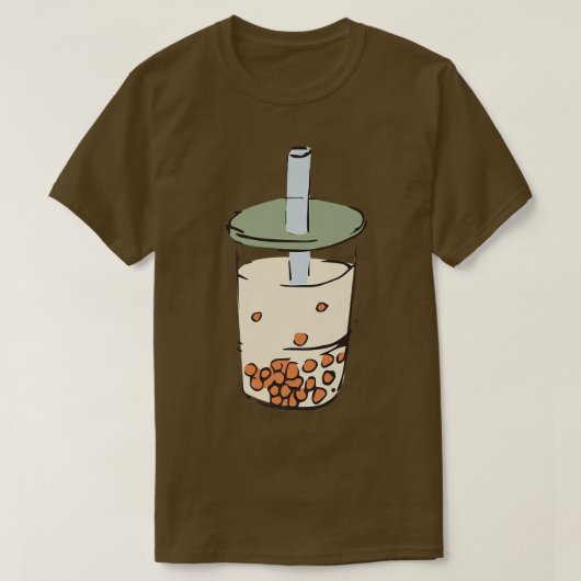 Retro Bubble Tea Boba Milk Tapioca Pearls 1604 T-shirt (Design voorkant)