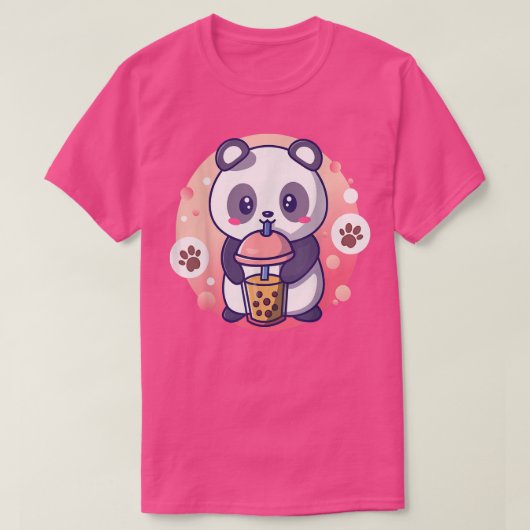 Retro Bubble Tea Shirt Kinder Kawaii Panda Boba Pr (Design voorkant)