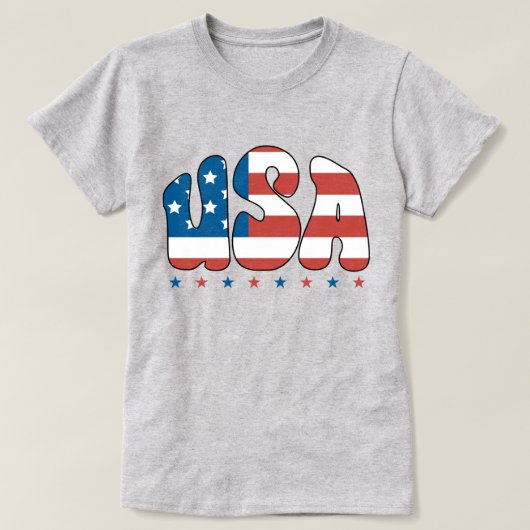 Retro Bubble USA Typografie T-shirt (Design voorkant)