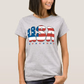 Retro Bubble USA Typografie T-shirt (Voorkant)