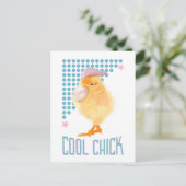Retro Bubblegum Blowing Chick - Cool Chick Briefkaart (Staand voorkant)