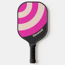 Retro Bubblegum Cirkel Streep met Naam Pickleball Paddle