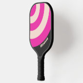 Retro Bubblegum Cirkel Streep met Naam Pickleball Paddle (Links)