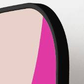 Retro Bubblegum Cirkel Streep met Naam Pickleball Paddle (Links Detail)