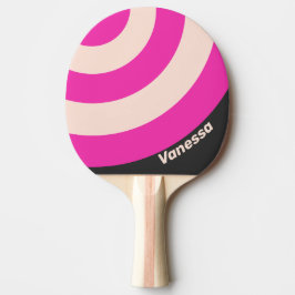 Retro Bubblegum Cirkel Streep met Naam Tafeltennisbatje