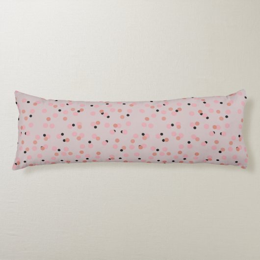 Retro Bubblegum Confetti Mid-Century Stippen   Lichaamskussen (Voorkant)