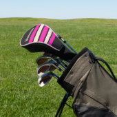 Retro Bubblegum Dwars Strepen met Naam Golfheadcover (Insitu)