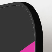 Retro Bubblegum Dwarsgestreept met Naam Pickleball Paddle (Links Detail)
