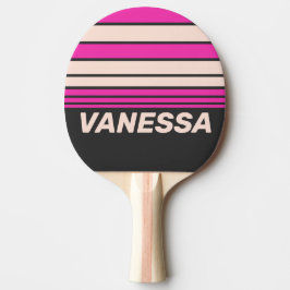 Retro Bubblegum Horizon Strepen met Naam Tafeltennisbatje