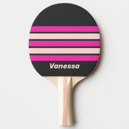 Retro Bubblegum Overdwars Gestreepte met Naam Tafeltennisbatje