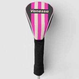 Retro Bubblegum Speld Strepen met Naam Golfheadcover