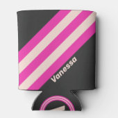Retro Bubblegum Strepen met Naam Blikjeskoeler (Achterkant)