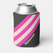 Retro Bubblegum Strepen met Naam Blikjeskoeler (Blikje Achterkant)