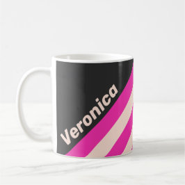 Retro Bubblegum Strepen met Naam Koffiemok