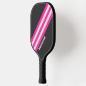 Retro Bubblegum Strepen met Naam Pickleball Paddle (Links)