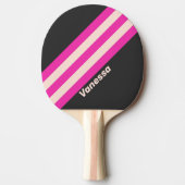 Retro Bubblegum Stripes met naam Tafeltennisbatje (Voorkant)