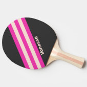 Retro Bubblegum Stripes met naam Tafeltennisbatje (Zijkant)