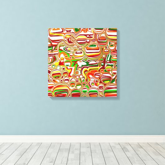 Retro Bubbles Abstracte moderne kunst Canvas Afdruk (Insitu (Houten vloer))